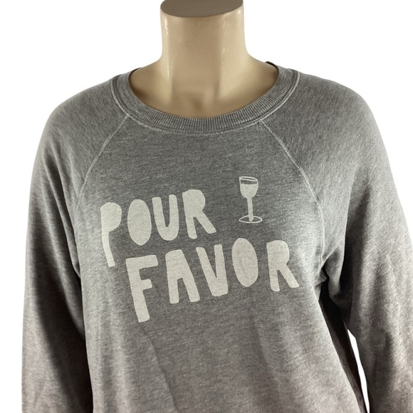 Wildfox Sommers “Pour Favor” Graphic Sweatshirt Gray Size L - Picture 2 of 7